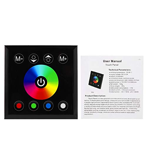 Munefe Wandmontage, Wandschalter Dimmer, farbenfrohe LED -Touchpanel -Controller Dimmerschalter für LED -Streifenleuchte (Schwarz) von MUNEFE