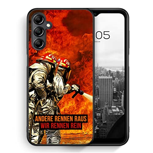 MUNIQASE Andere Rennen Raus - Wir Rennen Rein Feuerwehr - Silikon Hülle für Samsung Galaxy A54 5G - Feuerwehr Coole Lässige Jungs Herren Männer Spruch Schutzhülle Handyhülle Case Cover von MUNIQASE