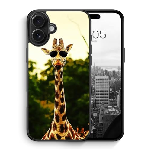 MUNIQASE Coole Giraffe - Silikon Hülle für iPhone 16 - Tier Giraffen Schöne Hübsche Süße Coole Lässige Schutzhülle Handyhülle Case Cover von MUNIQASE