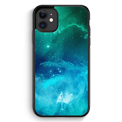 MUNIQASE Galaxy Universe Nebula Blau-Grün - Silikon Hülle für iPhone 11 - Motiv Design Muster Mädchen Frauen Damen Schön - Cover Handyhülle Schutzhülle Case Schale von MUNIQASE