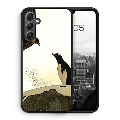 MUNIQASE Pinguin & Vogel - Silikon Hülle für Samsung Galaxy A35 5G - Tier Pinguin Vogel Schöne Hübsche Schutzhülle Handyhülle Case Cover von MUNIQASE