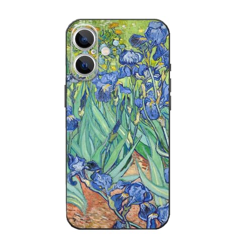 MURLEBAY Kompatibel mit iPhone 16 Plus Hülle, Iris von Van Gogh lila Blumenmalerei berühmte Kunst, stoßfeste Fallschutz-Handyhülle von MURLEBAY