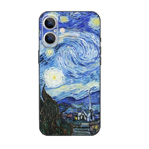 MURLEBAY Schutzhülle für iPhone 16 Plus, Motiv: Sternennacht von Van Gogh, berühmte Kunst, ästhetisch, schlank, weich, stoßfest, Schutzhülle von MURLEBAY