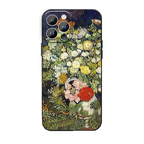 MURLEBAY Van Gogh Schutzhülle für iPhone 12 Pro Max, niedlicher Blumenstrauß in einer Vase, wasserdichte und stoßfeste Kunst-Handyhülle für iPhone 12 Pro Max (6,7 Zoll) von MURLEBAY