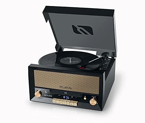 Muse MT-110 B Retro Plattenspieler mit USB, AUX-In, CD, Bluetooth schwarz von MUSE