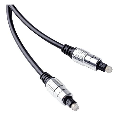 MUSIC STORE Premium Toslink Kabel 3 m, Optisches Glasfaserkabel, 2x Toslink Stecker, Hohe Qualität, Digitale Audiosignale von MUSIC STORE