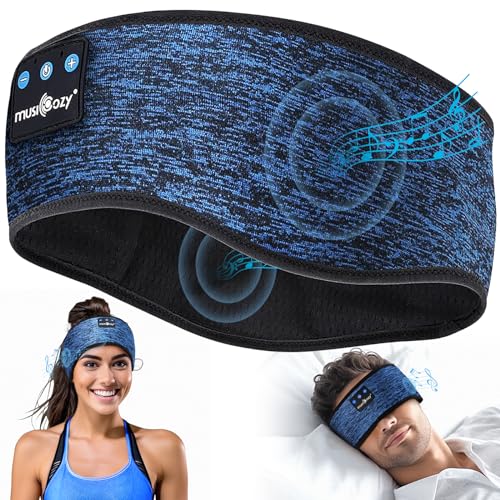 MUSICOZY Schlafkopfhörer Bluetooth, Schlaf Kopfhörer Seitenschläfer Kabellos Sport Kopfhörer Stirnband 14+STD für Yoga/Training/Reisen/Schlaflosigkeit,Tech Gadgets für Männer/Frauen (Blau) MUSICOZY Schlafkopfhörer Bluetooth, Schlaf Kopfhörer Seitenschläfer Kabellos Sport Kopfhörer Stirnband 14+STD für Yoga/Training/Reisen/Schlaflosigkeit,Tech Gadgets für Männer/Frauen (Blau) von MUSICOZY
