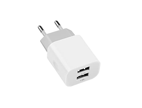 MUTTO USB Ladegerät mehrfach, 5 V, 2 A/10 W,USB 2 Ports mit intelligent Technologie - USB Netzteil Kompatibel mit Allen Arten von Gadgets und Handys, weiße Farbe von MUTTO