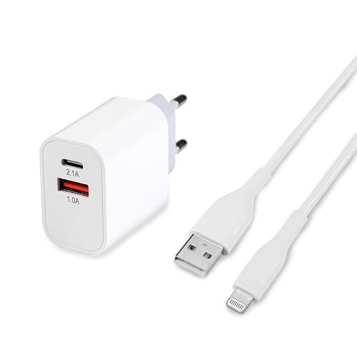 MUTTO iPhone Ladegerät USB C Adapter - Mehrfach USB C + USB Ladestecker mit iPhone Ladekabel für iPhone 14/13/12/11/ Pro Max XR XS SE X 8 7 6 - USB C Netzteil Stecker Power Adapter Netzstecker von MUTTO