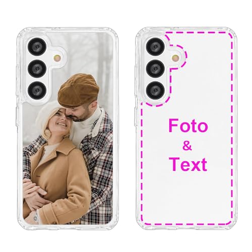 MXCUSTOM Personalisierte Handyhülle für Samsung Galaxy A55 5G, Benutzerdefiniert Hülle mit Eigenem Foto Bild Text Schutzhülle [Weicher Polsterstoßfänger + Harter Rückseite] (HC1-CR-P1) von MXCUSTOM