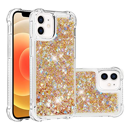 Bling Hülle für iPhone 12 Mini Damen Handycase, Glitzer Flüssig Handyhülle Gegen Kratze Schutztasche Bumper Silikon Handy Hülle Quicksand Taschen Fallschutz kompatibel mit Apple iPhone 12 Mini von MXFDOKD