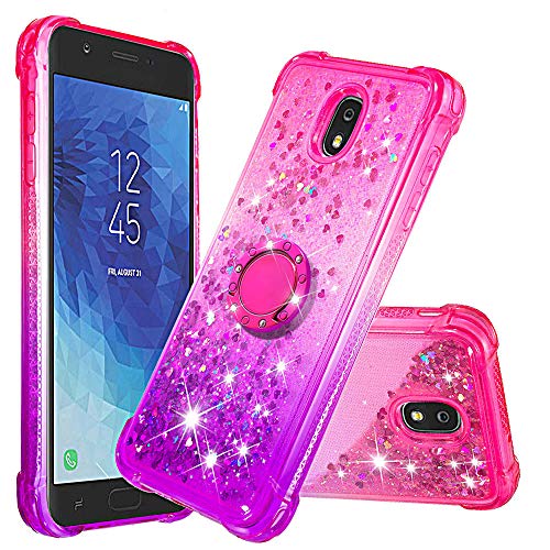 Glitzer Hülle Silikon für Galaxy J7 2018, Glitzer Flüssig Bewegende Treibsand Handyhülle Fallschutz Case TPU Transparent Schutz Tasche Stoßfeste Schutzhülle kompatibel mit Samsung Galaxy J7 2018 von MXFDOKD