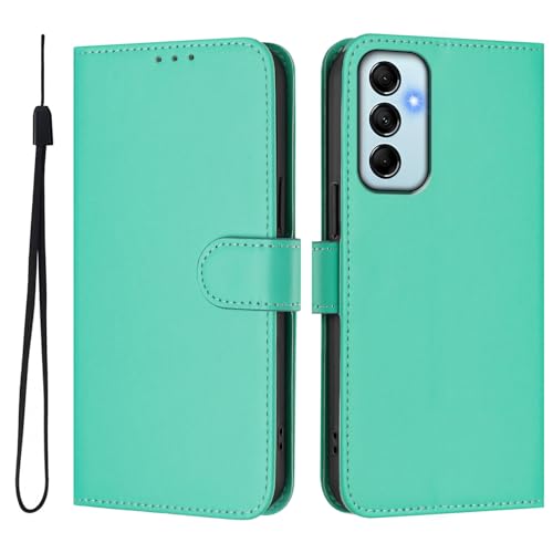 Handyhülle Leder für Galaxy M14 5G Grün, Leder Flip Klappbare Magnetische Hüllen Stoßfest Portemonnaie Schutzhülle Leder Hüllen mit Standfunktion und Kartenfach kompatibel mit Samsung Galaxy M14 5G von MXFDOKD