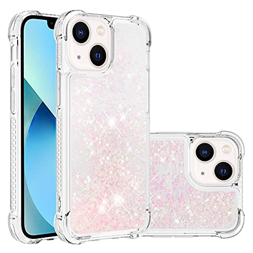 MXFDOKD Glitzer Handy Hülle Kratzfest für iPhone 15, Weich Silikon Handyhülle Glänzende Flüssigkeit Schutztasche Stoßfest Hülle TPU Stoßfeste Schutzcover Vergilbungsbeständig kompatibel mit iPhone 15 von MXFDOKD