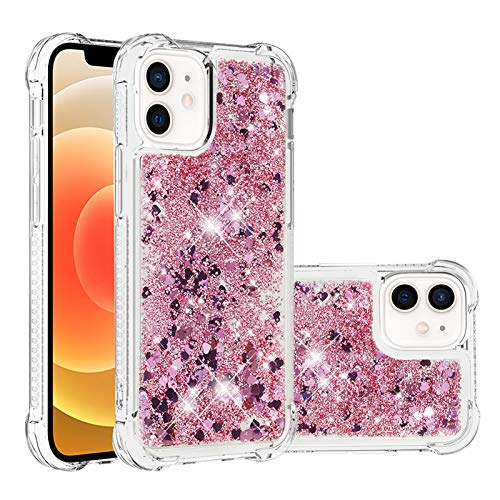 iPhone 12 Mini Flüssig Hülle Glitzer, Damen Silikon TPU Handyhülle Bumper Schutzhülle Glänzende Flüssig Tasche Niedliche Fallschutz Cover Vergilbungsbeständig kompatibel mit Apple iPhone 12 Mini von MXFDOKD