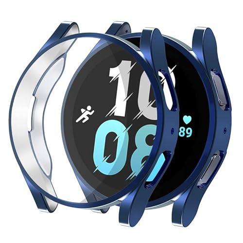 Hülle Kompatibel mit Samsung Galaxy Watch 5 40mm 44mm/Galaxy Watch 5 Pro 45mm, Flexible TPU Full Cover Screen Protector, Schutzhülle für Galaxy Watch 5 Protective Case,Mitternachtsblau,44MM von MYAPULUA