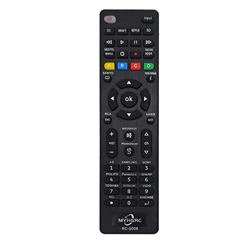 MYHGRC Universal-TV-Fernbedienung, geeignet für Samsung/Sony/TCL/Hisense/LG/Sharp/Sanyo/Toshiba/Hitachi/Philips/Panasonic/Oki Smart TV, keine Konfiguration erforderlich von MYHGRC