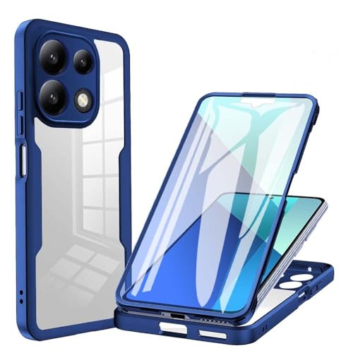 MYSXSWHL 360-Grad-Displayschutz, transparente Hülle für Redmi Note 13 12 11 10 9 Pro 12s 11s 10s 10C 12C 13C, stoßfeste Telefonabdeckung, blau, für Redmi 12C von MYSXSWHL