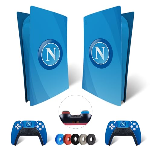 MaD Vision® Extra-Haltbares Skin-Set aus Vinyl für PS5 Digital + 5 Paar Aiming Rings | Kratzfestes Aufkleber-Set für Playstation 5 + 2 Controllers – für Napoli Design von MaD Vision