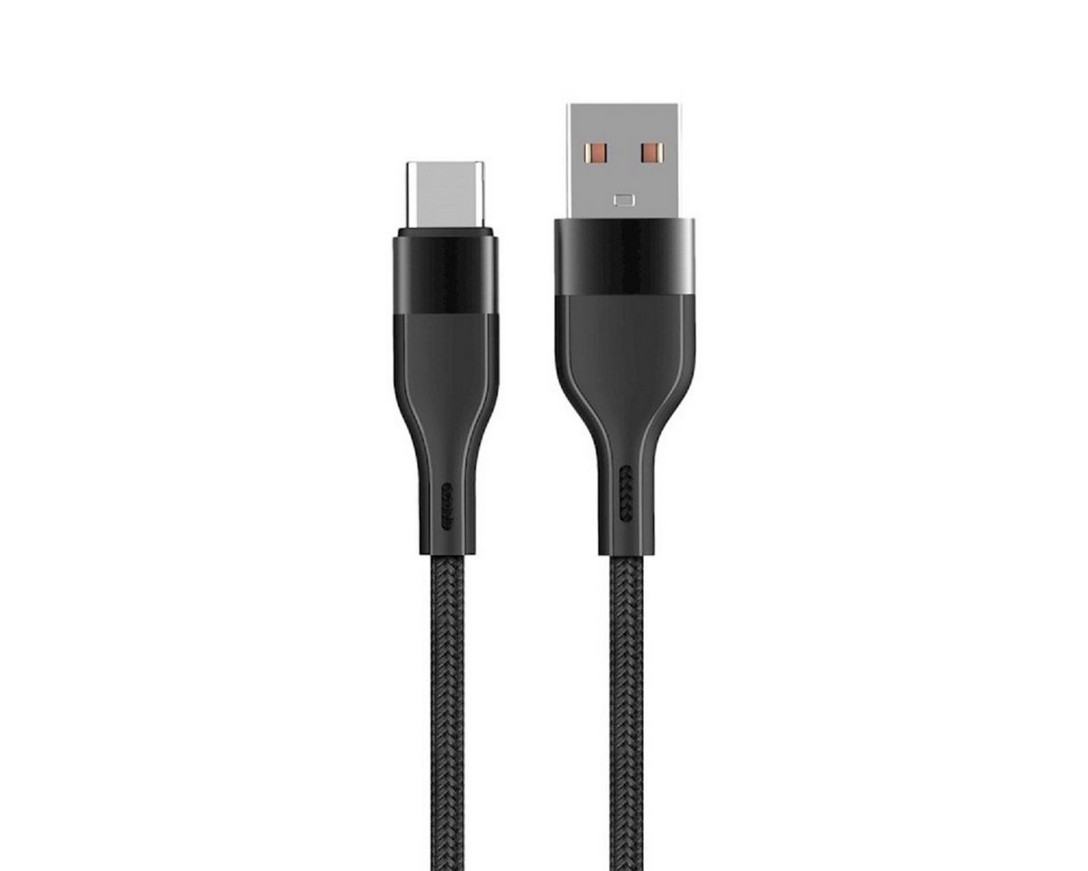 MaXlife MXUC-07 Kabel USB - USB-C 1,0 m 3A schwarz nylon USB-Kabel, (100 cm) von MaXlife
