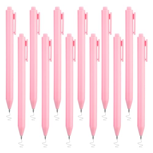 Mabor 12 Stück Kugelschreiber Aesthetic, Pink Aesthetic Office Inky Stift Schwarzer Gel Neutrale Stifte Ink Pens Ausgefallener Rollerball Stift Schnell Trocknende Tinte Süße für Das Lernen Im Büro von Mabor