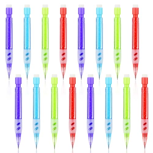 0,7 mm Druckbleistift Kinder,Mabor 16 Stück Automatische Bleistifte mit Radiergummis Farbiger Mechanical Pencil mit Komfortgriff Druckbleistift Kinder Short Schreibwarenset für Schreiben Und Zeichnen von Mabor