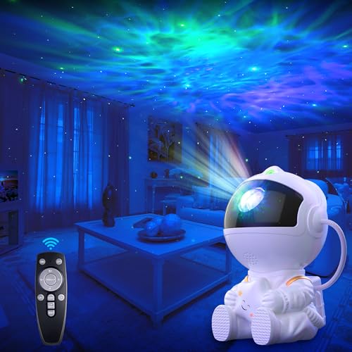 Macchiatto Astronaut Sternenhimmel Projektor, Galaxy Projector Led Sternenhimmel Projector mit Fernbedienung 8 Nebula Modi 360° Rotation, Sternenhimmel Lampe für Kinder und Erwachsene, Schlafzimmer von Macchiatto