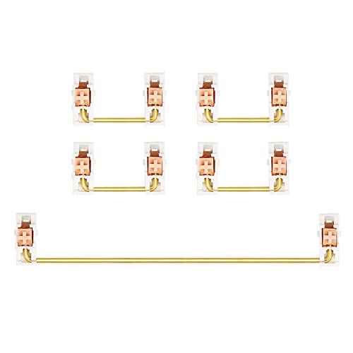 Macejczyk Gold ÜBerzogen, Platten Montierter Stabilisator für die Benutzerdefinierte Mechanische Tastatur 2U 6,25U (1+4, Weiß Rosa) von Macejczyk