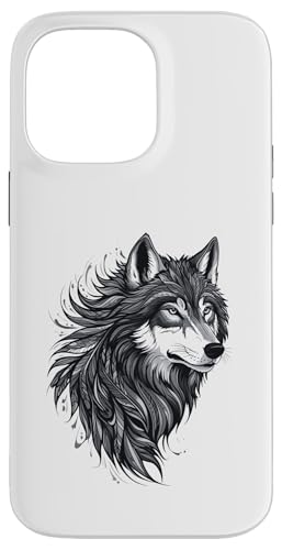 Hülle für iPhone 14 Pro Max Heiliger mystischer Geist Tier heulender Wolf Wölfe Liebhaber von Machine Elf Dreamscape Inc.