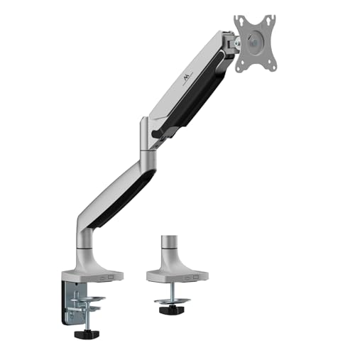 Maclean Doppelarm-Monitorhalterung mit Gasfeder für 17-45" Zoll Bildschirm bis zu 16kg | Tragarm, Tischhalterung, Höhenverstellbar, Schwenkbar, Neigbar, Drehbar VESA 75x75, 100x100 mm von Maclean