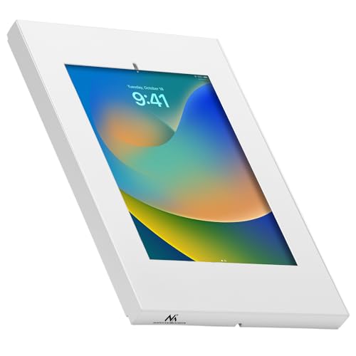 Maclean MC-474 Tablet Wandhalterung mit Diebstalschutz Universal-Halterung Kompatibel mit 9.7"-11", iPad/iPad Air/iPad Pro, Samsung Galaxy Tab A/Tab A7/Tab S6 Lite VESA-Montage 75x75 (Weiß) von Maclean