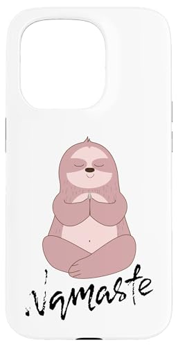 Hülle für iPhone 15 Pro Namaste Yoga Faultier Funny von Madeiradesigns