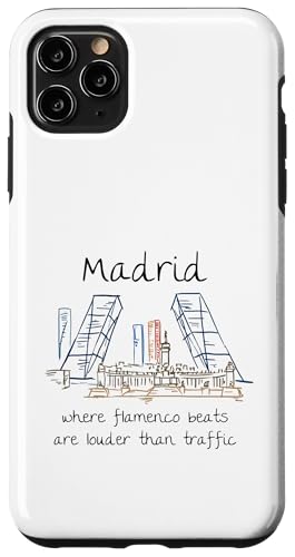 Lustiges Madrid Spanien Souvenir handgezeichnetes Kunstgeschenk Hülle für iPhone 11 Pro Max von Madrid Spain Souvenir Gift