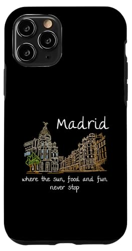 Lustiges Madrid Spanien Souvenir handgezeichnetes Kunstgeschenk Hülle für iPhone 11 Pro von Madrid Spain Souvenir Gift