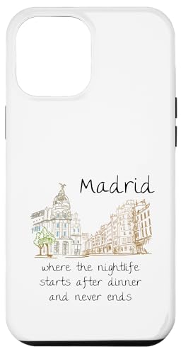 Lustiges Madrid Spanien Souvenir handgezeichnetes Kunstgeschenk Hülle für iPhone 12 Pro Max von Madrid Spain Souvenir Gift