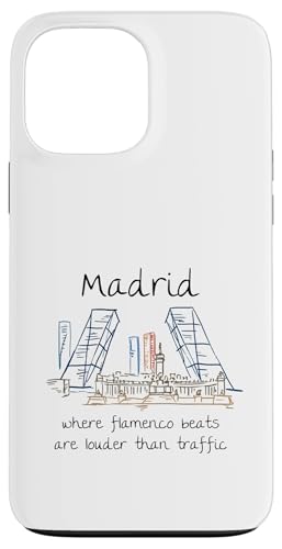 Lustiges Madrid Spanien Souvenir handgezeichnetes Kunstgeschenk Hülle für iPhone 13 Pro Max von Madrid Spain Souvenir Gift