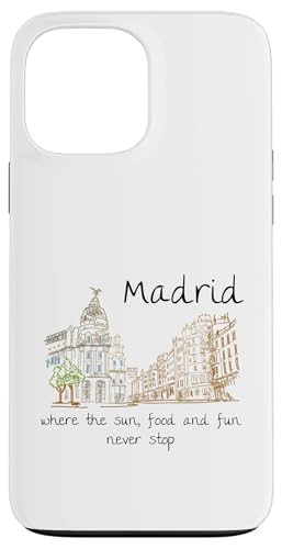 Lustiges Madrid Spanien Souvenir handgezeichnetes Kunstgeschenk Hülle für iPhone 13 Pro Max von Madrid Spain Souvenir Gift