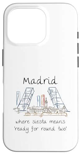 Lustiges Madrid Spanien Souvenir handgezeichnetes Kunstgeschenk Hülle für iPhone 16 Pro von Madrid Spain Souvenir Gift