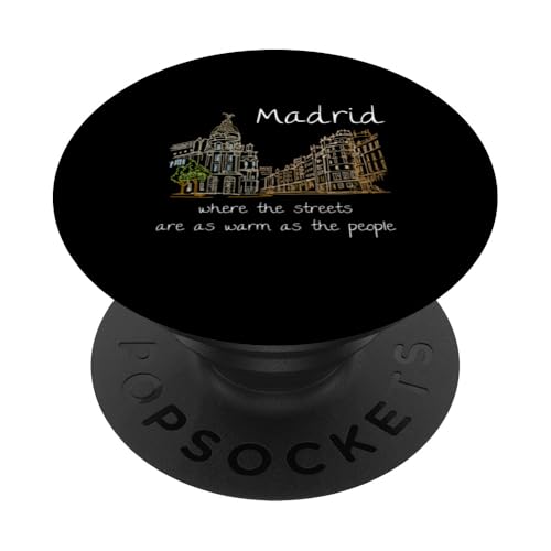 Lustiges Madrid Spanien Souvenir handgezeichnetes Kunstgeschenk PopSockets Klebender PopGrip von Madrid Spain Souvenir Gift