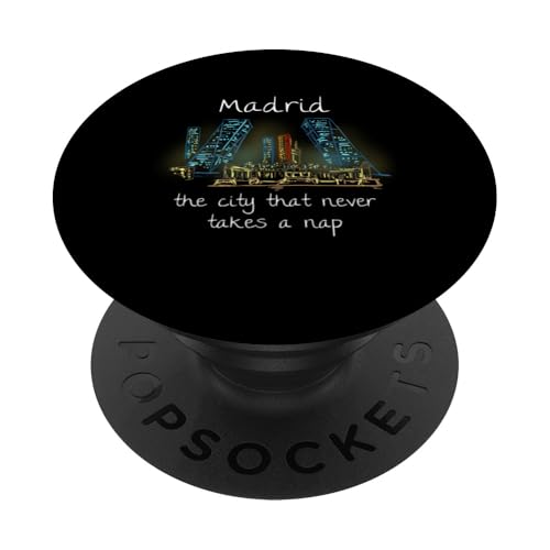 Lustiges Madrid Spanien Souvenir handgezeichnetes Kunstgeschenk PopSockets Klebender PopGrip von Madrid Spain Souvenir Gift