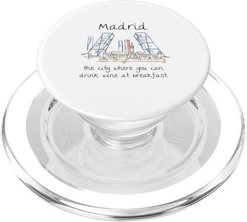 Lustiges Madrid Spanien Souvenir handgezeichnetes Kunstgeschenk PopSockets PopGrip für MagSafe von Madrid Spain Souvenir Gift