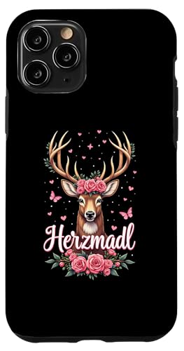 Hülle für iPhone 11 Pro Herzmadl Damen Volksfest Hirsch Blumen Trachten von Mädchen Trachtenshirts und Damen Dirndl