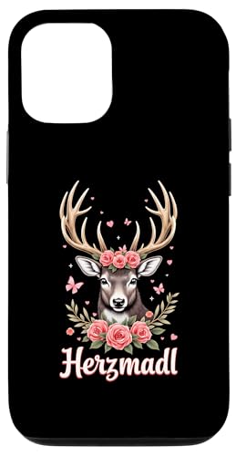 Hülle für iPhone 12/12 Pro Herzmadl Damen Volksfest Hirsch Blumen Trachten von Mädchen Trachtenshirts und Damen Dirndl