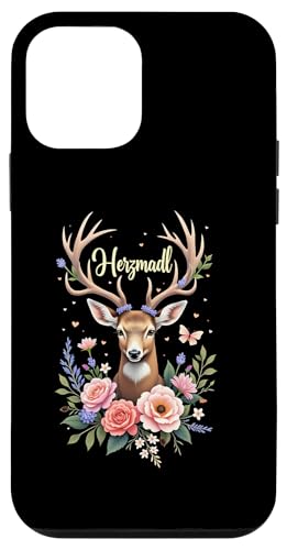 Hülle für iPhone 12 mini Herzmadl Damen Volksfest Hirsch Blumen Trachten von Mädchen Trachtenshirts und Damen Dirndl