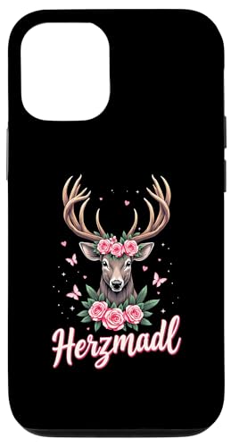 Hülle für iPhone 13 Pro Herzmadl Damen Volksfest Hirsch Blumen Trachten von Mädchen Trachtenshirts und Damen Dirndl