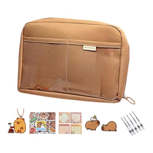 MagiDeal Capybara-Federmäppchen, Federmäppchen, großes Fassungsvermögen, mit Reißverschluss, Cartoon-Schreibwarentasche, Bleistiftbox für Mädchen, Kinder, Style F von MagiDeal