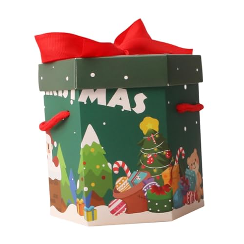 MagiDeal Weihnachtsgeschenkbox, Leckereienbox, tragbare Geschenkverpackung, Keksbehälter, Weihnachtsdekor für Festivalpartys, Weihnachtsdekoration, Weihnachtsgeschenk von MagiDeal