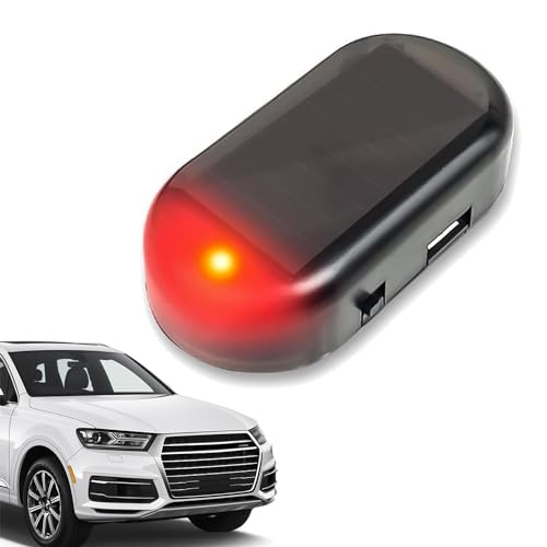 Auto-Alarmanlage, Alarmanlage Solar Auto, Solar Power Dummy Auto Alarm, Alarmanlage Auto Licht, Auto Alarmanlage Diebstahlsicherung für Auto Sicherheitssystem, Automatisches Alarmgerät, Rot von MagiSel