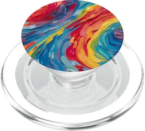 Abstrakte Kunst-Pinselstriche in Regenbogenfarben PopSockets PopGrip für MagSafe von Magic Moments Designs