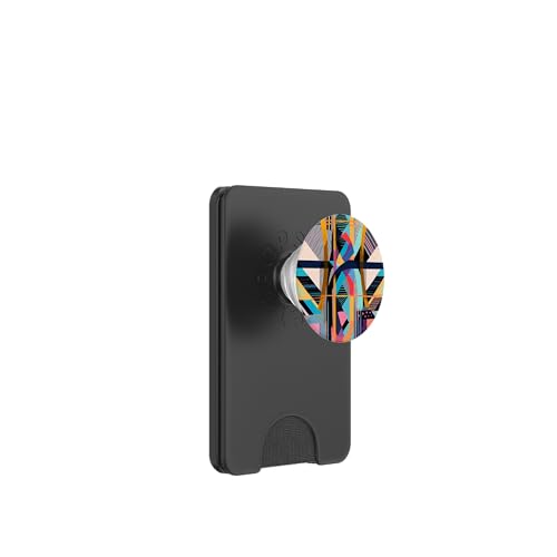 Abstrakte moderne Kunst mit geometrischen Formen und Farben PopSockets PopWallet für MagSafe von Magic Moments Designs